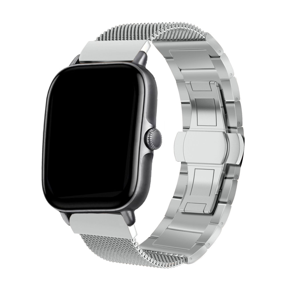 Strap-it® Strap-It Xiaomi Amazfit GTS 2 Milanese-Stahlarmband (Silber)