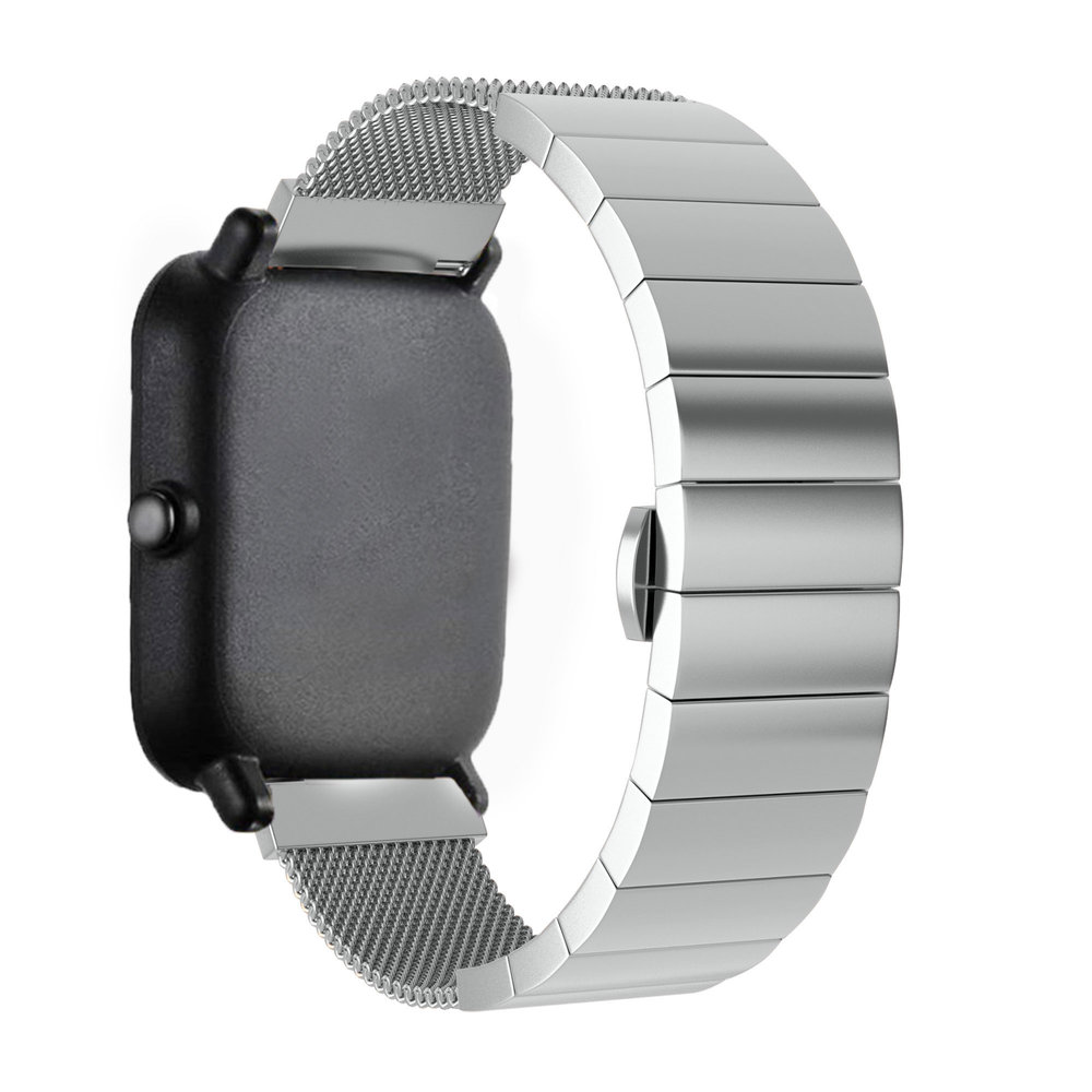 Strap-it® Strap-It Xiaomi Amazfit GTS 2 Milanese-Stahlarmband (Silber)