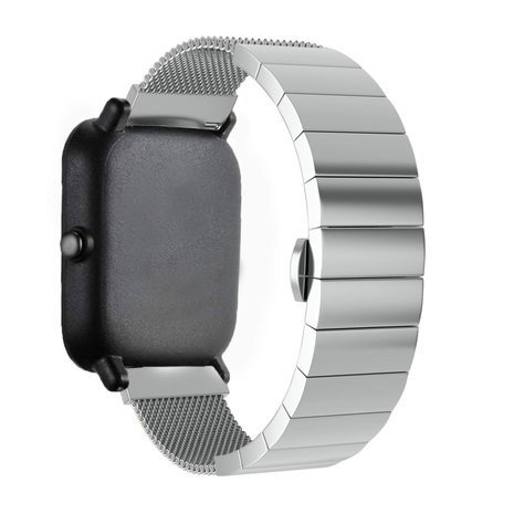 Strap-it® Strap-It Xiaomi Amazfit GTS 2 Milanese-Stahlarmband (Silber)