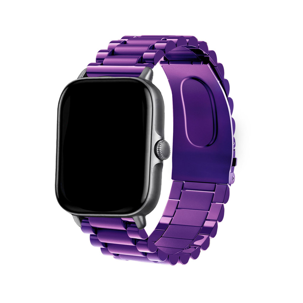 Strap-it® Strap-it Xiaomi Amazfit GTS 2 Stahlarmband (Lila)