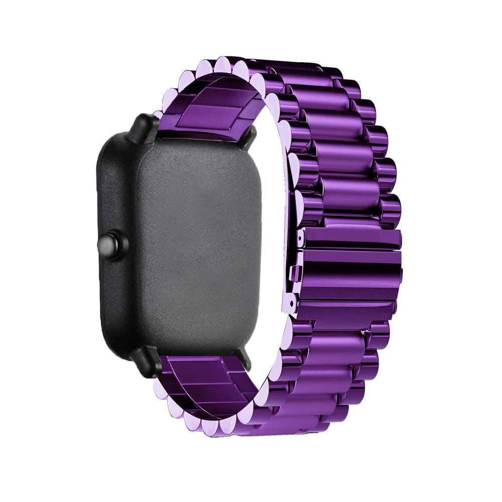 Strap-it® Strap-it Xiaomi Amazfit GTS 2 Stahlarmband (Lila)