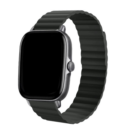 Strap-it® Strap-it Amazfit GTS 3 Magnetisches Silikonarmband (Schwarz)
