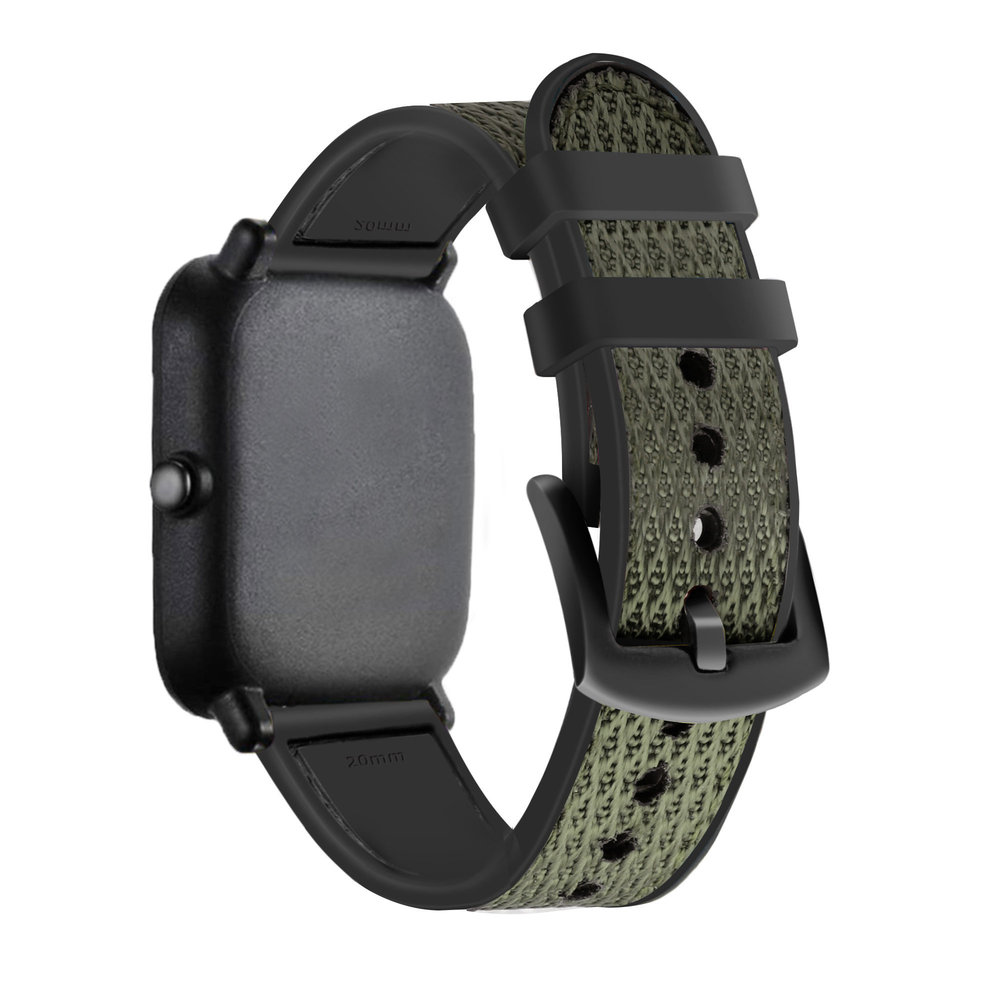 Strap-it® Strap-it Amazfit GTS 3 Nylon-Hybridarmband (Grün)