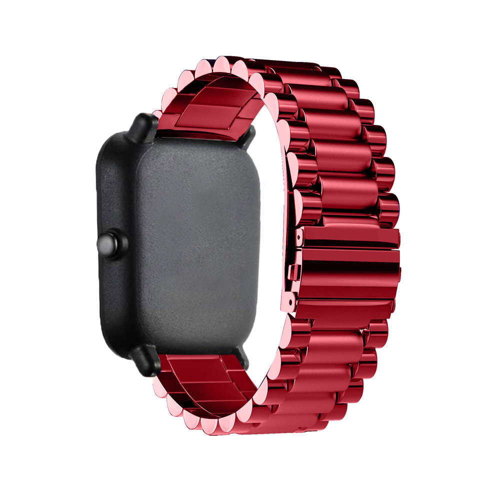 Strap-it® Strap-it Amazfit GTS 3 Stahlarmband (Weinrot) Strap-it® Strap-it Amazfit GTS 3 Stahlarmband (Weinrot)