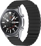 Strap-it® Strap-it Samsung Galaxy Watch 3 45mm Magnetisches Silikonarmband (Schwarz)