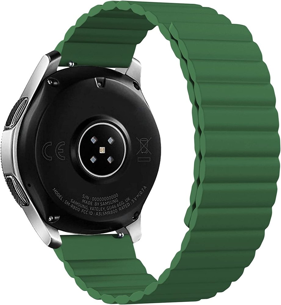 Strap-it® Strap-it Samsung Galaxy Watch 3 45mm Magnetisches Silikonarmband (Grün)