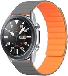 Strap-it® Strap-it Samsung Galaxy Watch 3 45mm Magnetisches Silikonarmband (Grau/Orange)