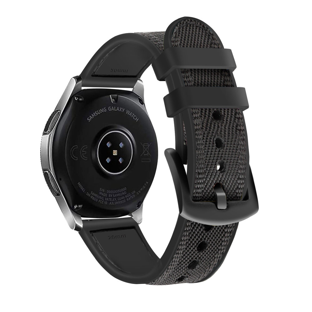 Strap-it® Strap-it Xiaomi Mi Watch Nylon-Hybridarmband (Schwarz)