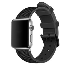 Strap-it® Apple Watch Nylon-Hybridarmband (Schwarz) Strap-it® Apple Watch Nylon-Hybridarmband (Schwarz)
