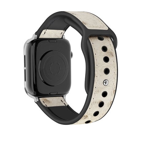 Apple Watch Leder-Hybridarmband (Sandweiß) - Smartwatcharmbaender.de