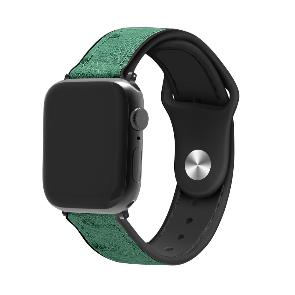 Strap-it® Strap-it Apple Watch Leder-Hybridarmband (Grün)