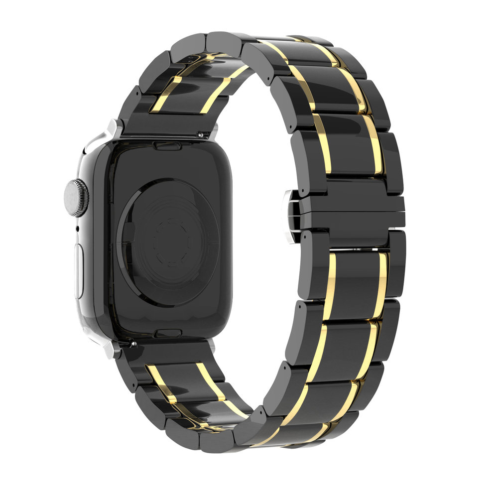 Strap-it® Strap-it Apple Watch Keramik-Stahlarmband (Schwarz/Gold) Strap-it® Strap-it Apple Watch Keramik-Stahlarmband (Schwarz/Gold)