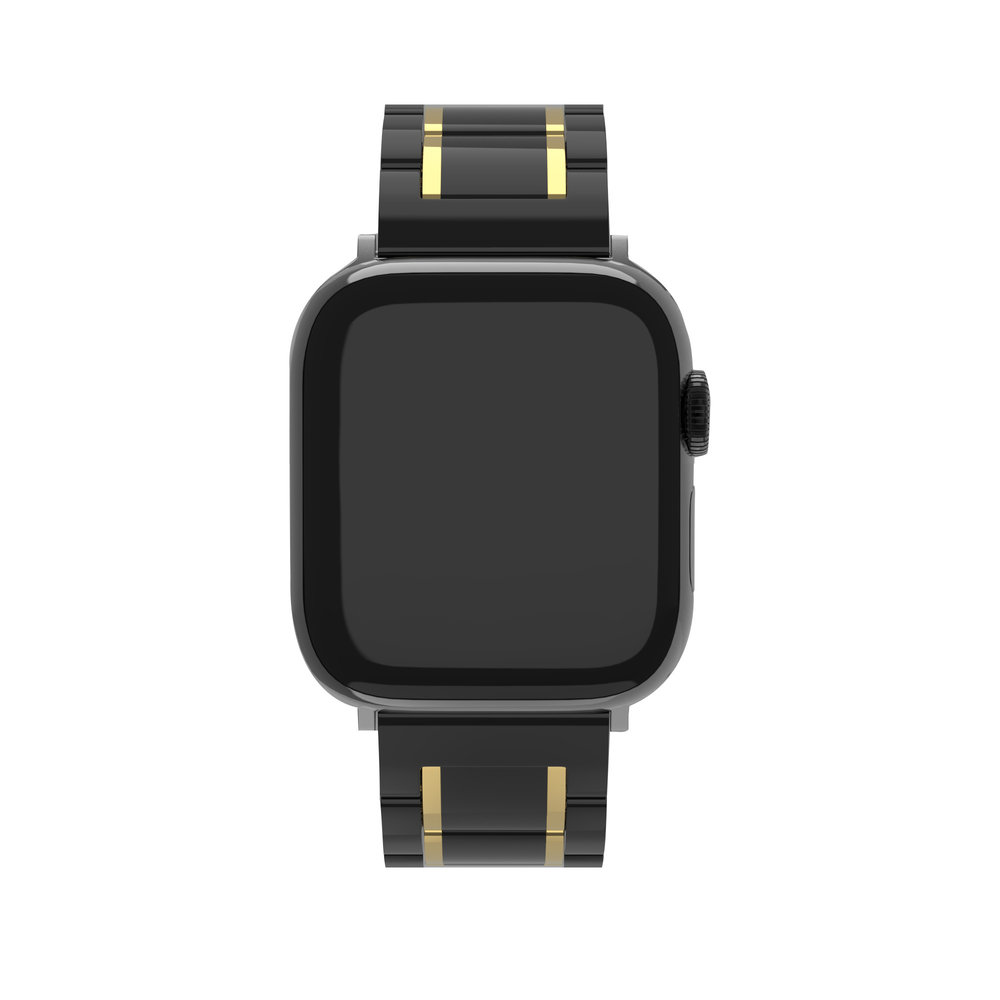 Strap-it® Strap-it Apple Watch Keramik-Stahlarmband (Schwarz/Gold) Strap-it® Strap-it Apple Watch Keramik-Stahlarmband (Schwarz/Gold)