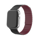 Strap-it® Strap-it Apple Watch Magnetisches Silikonarmband (Schwarz/Rot)