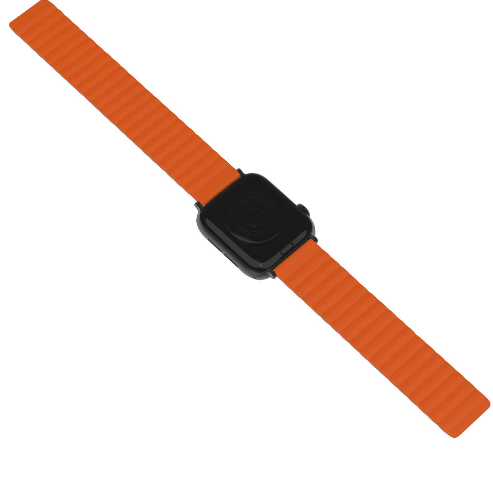 Strap-it® Strap-it Apple Watch Magnetisches Silikonarmband (Grau/Orange) Strap-it® Strap-it Apple Watch Magnetisches Silikonarmband (Grau/Orange)