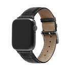 Strap-it® Strap-it Apple Watch Lederarmband mit Krokoprägung (Schwarz)