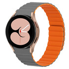 Strap-it® Strap-it Samsung Galaxy Watch 4 40mm Magnetisches Silikonarmband (Grau/Orange)
