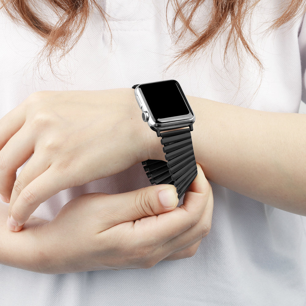 Strap-it® Strap-it Apple Watch Stahl Stretchband (Schwarz) Strap-it® Strap-it Apple Watch Stahl Stretchband (Schwarz)