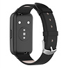 Strap-it® Strap-it Huawei Band 7 Lederarmband (Schwarz)
