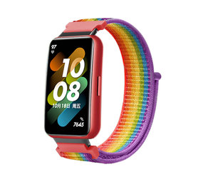 Strap-it® Huawei Band 7 Nylonarmband (Regenbogen) Strap-it® Huawei Band 7 Nylonarmband (Regenbogen)