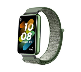 Strap-it® Huawei Band 7 Nylonarmband (Grau-Grün) Strap-it® Huawei Band 7 Nylonarmband (Grau-Grün)