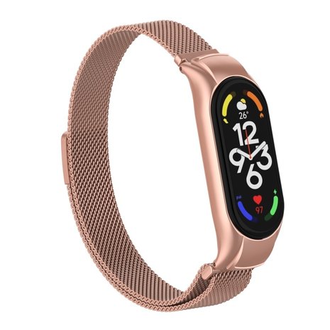 Strap-it® Strap-it Xiaomi Mi Band 7 Milanese Armband (Rosa) Strap-it® Strap-it Xiaomi Mi Band 7 Milanese Armband (Rosa)