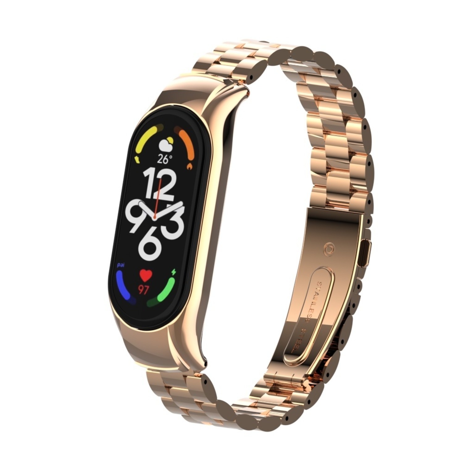 Xiaomi Mi Band 7 Stahlarmband Rosegold Smartwatcharmbaender
