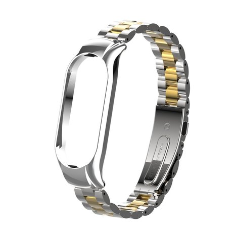 Strap-it® Strap-it Xiaomi Mi Band 7 Stahlarmband (Silber/Gold) Strap-it® Strap-it Xiaomi Mi Band 7 Stahlarmband (Silber/Gold)