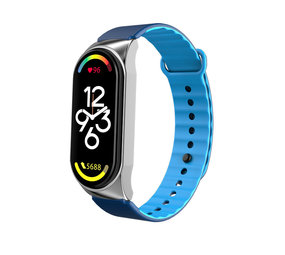 Strap-it® Xiaomi Mi Band 7 Silikonarmband link (Blau/Dunkelblau) Strap-it® Xiaomi Mi Band 7 Silikonarmband link (Blau/Dunkelblau)