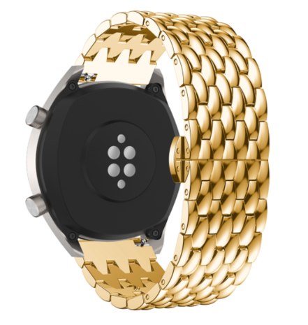 Strap-it® Strap-it Xiaomi Amazfit GTR Stahl-Drachenarmband (Gold)