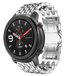 Strap-it® Strap-it Xiaomi Amazfit GTR Stahl-Drachenarmband (Silber)