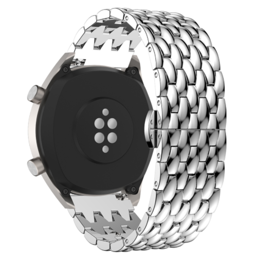 Strap-it® Strap-it Xiaomi Amazfit GTR Stahl-Drachenarmband (Silber)