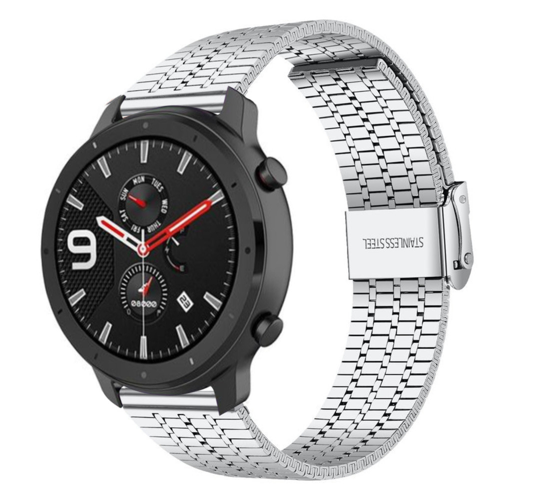 Strap-it® Strap-it Xiaomi Amazfit GTR Edelstahlarmband (Silber)