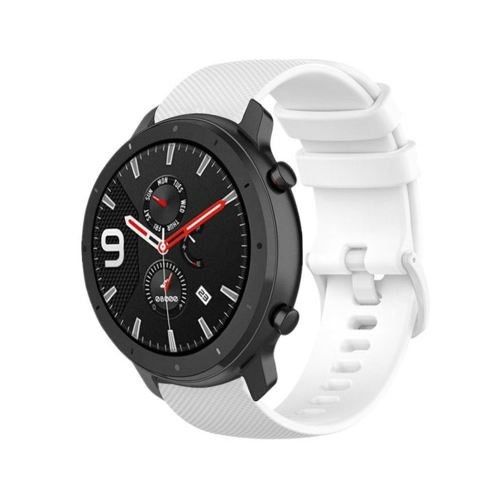 Strap-it® Strap-it Xiaomi Amazfit GTR Luxus-Silikonarmband (Weiß)