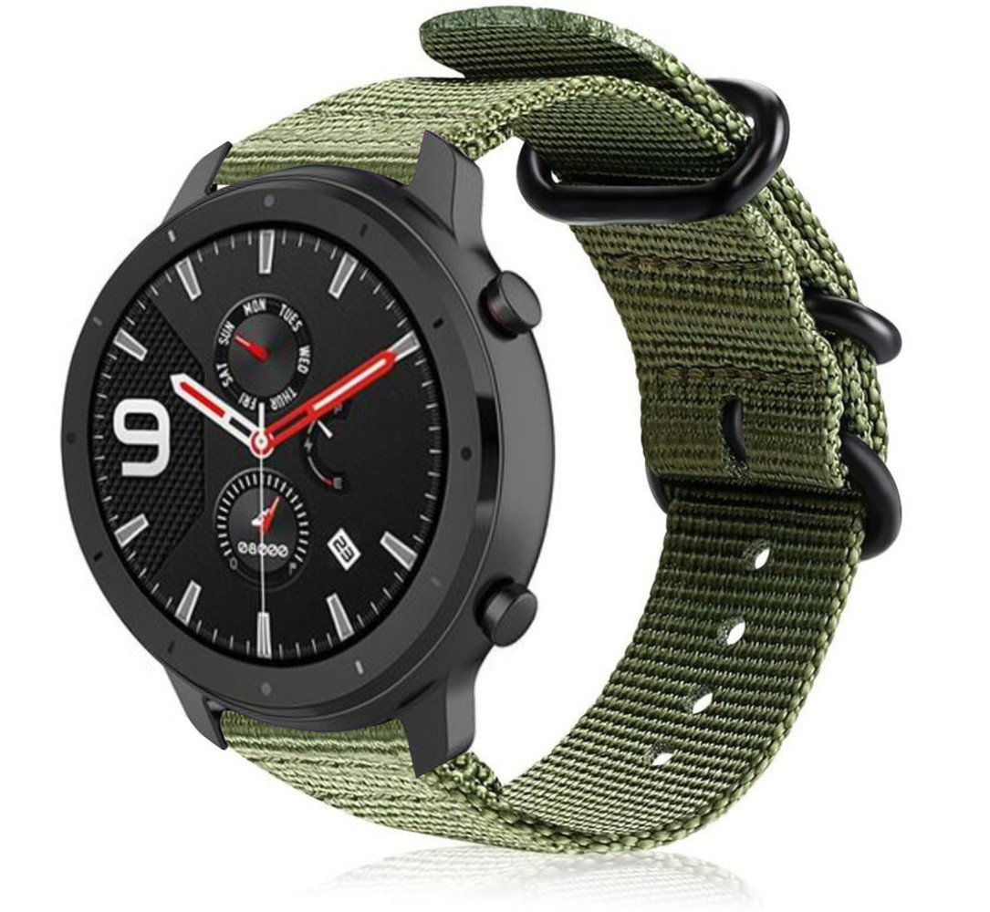 Strap-it® Strap-it Xiaomi Amazfit GTR Nylon Schnallenarmband (Grün)