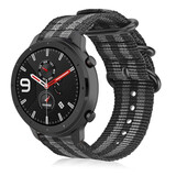 Strap-it® Xiaomi Amazfit GTR Nylon Schnallenarmband (Schwarz/Grau) Strap-it® Xiaomi Amazfit GTR Nylon Schnallenarmband (Schwarz/Grau)