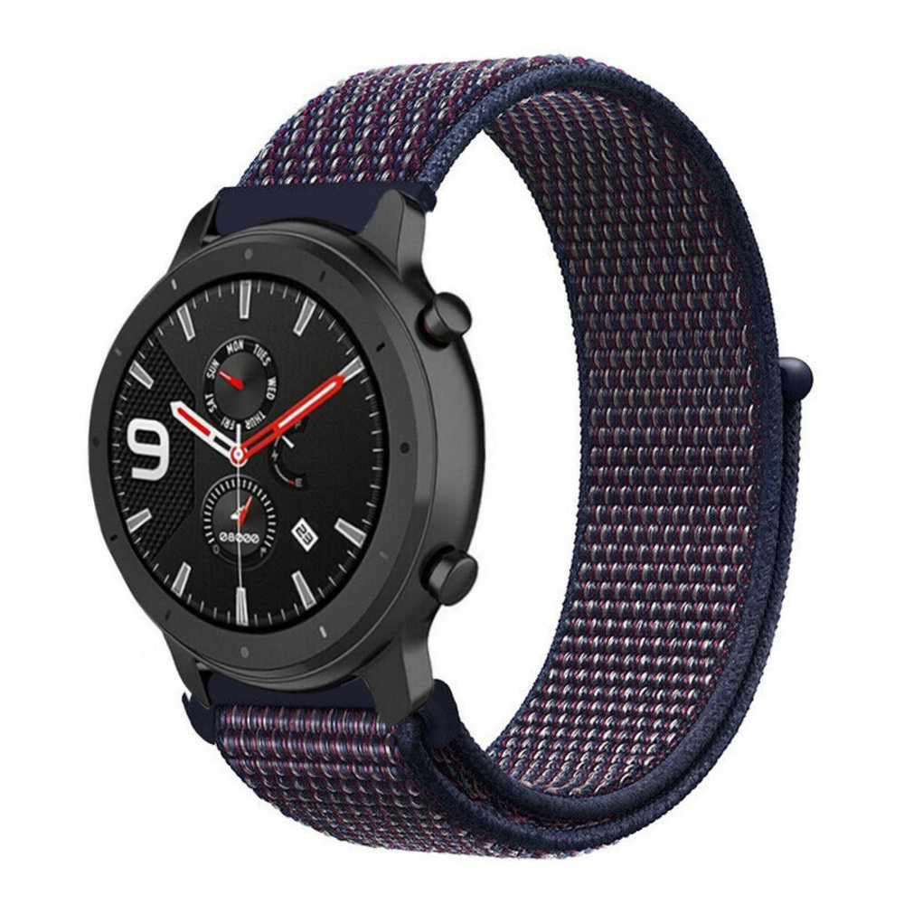 Strap-it® Strap-it Xiaomi Amazfit GTR Nylonarmband (Lila-Blau)