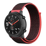 Strap-it® Xiaomi Amazfit GTR Nylonarmband (Schwarz/Rot)