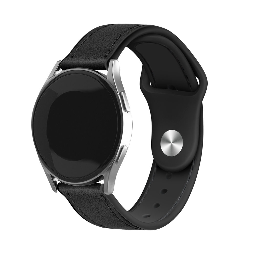Strap-it® Strap-it Huawei Watch GT 2 Leder-Hybridarmband (Schwarz)