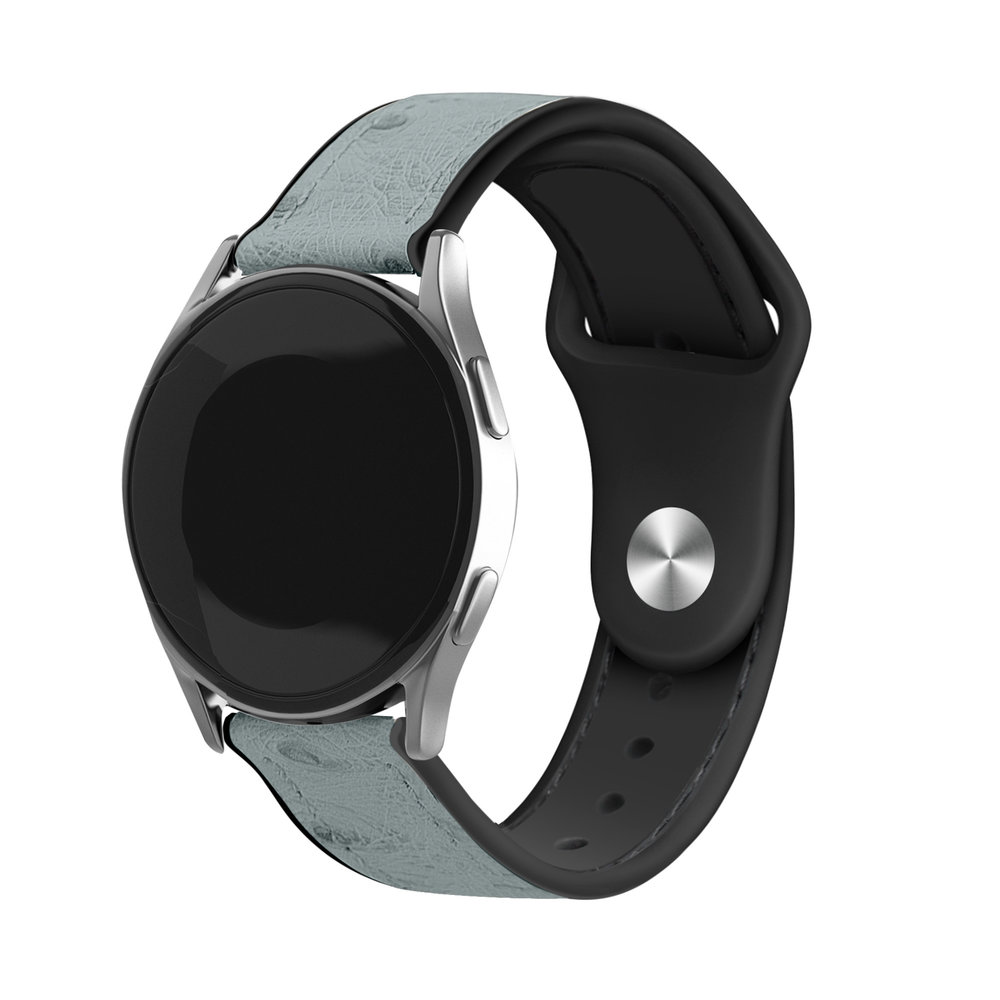 Strap-it® Strap-it Huawei Watch GT 2 Leder-Hybridarmband (Grau)