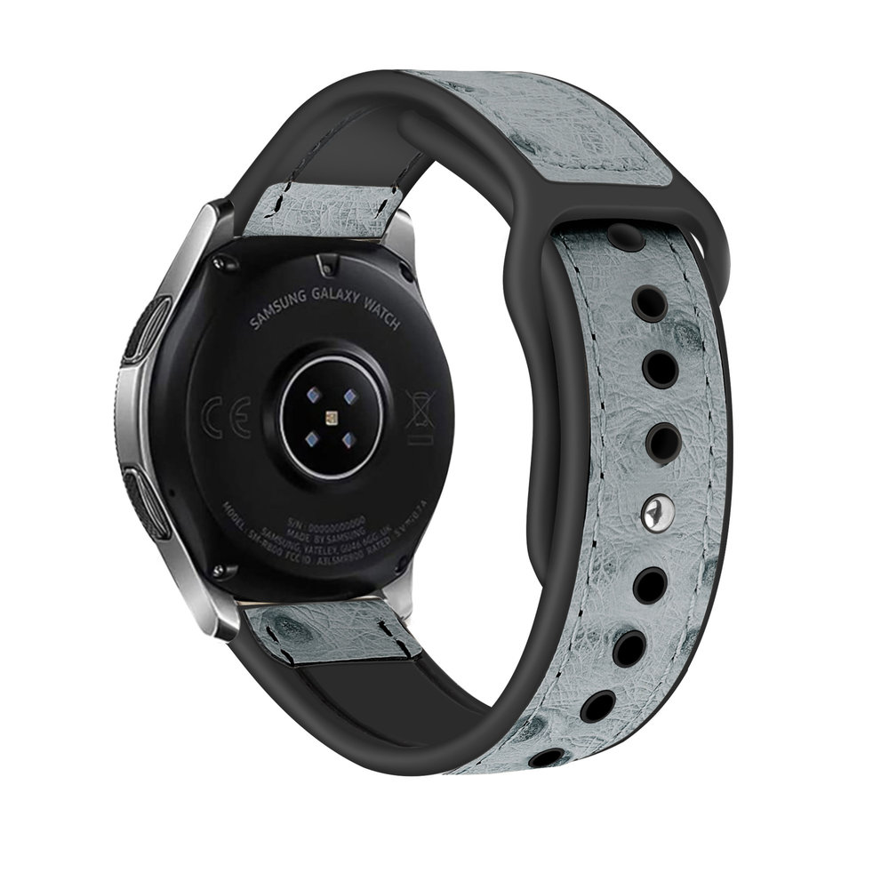 Strap-it® Strap-it Huawei Watch GT 2 Leder-Hybridarmband (Grau)