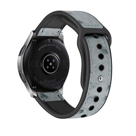 Strap-it® Strap-it Huawei Watch GT 2 Leder-Hybridarmband (Grau)