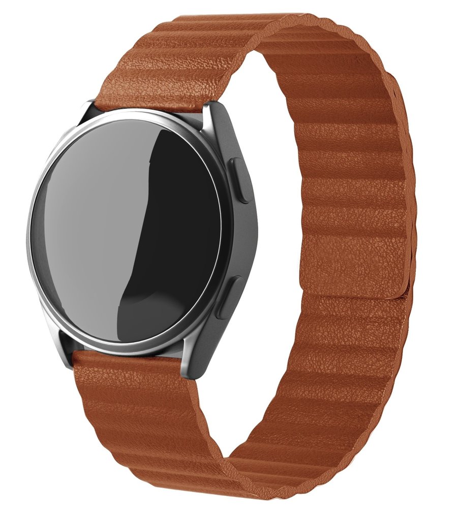 Strap-it® Strap-it Xiaomi Amazfit GTR Lederarmband Loop (Braun)
