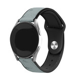 Strap-it® Samsung Galaxy Watch 4 Classic 42mm Leder-Hybridarmband (Grau) Strap-it® Samsung Galaxy Watch 4 Classic 42mm Leder-Hybridarmband (Grau)