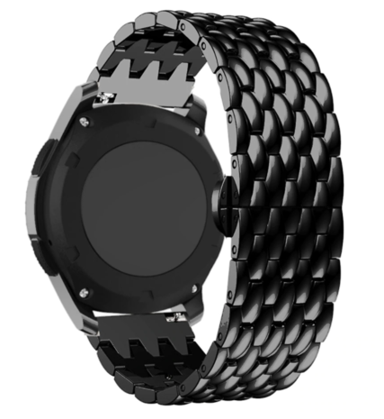Strap-it® Strap-it Samsung Galaxy Watch 5 - 40mm Drachenarmband Stahl (Schwarz)
