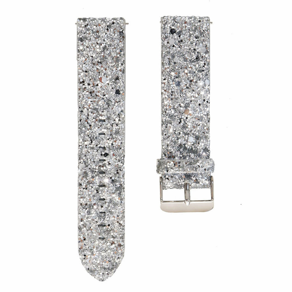 Strap-it® Strap-it Samsung Galaxy Watch 5 - 40mm Glitzerlederarmband (Silber) Strap-it® Strap-it Samsung Galaxy Watch 5 - 40mm Glitzerlederarmband (Silber)