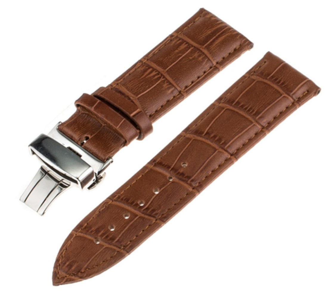 Strap-it® Strap-it Samsung Galaxy Watch 5 - 44mm Luxus-Lederarmband (Braun)