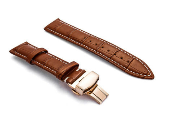 Strap-it® Strap-it Samsung Galaxy Watch 5 - 44mm Luxus-Lederarmband (Braun)