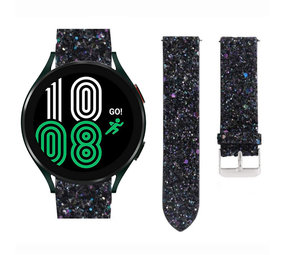 Strap-it® Samsung Galaxy Watch 5 - 44mm Glitzerlederarmband (Schwarz) Strap-it® Samsung Galaxy Watch 5 - 44mm Glitzerlederarmband (Schwarz)