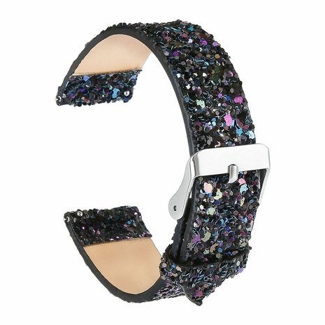 Strap-it® Strap-it Samsung Galaxy Watch 5 Pro Glitzerlederarmband (Schwarz)